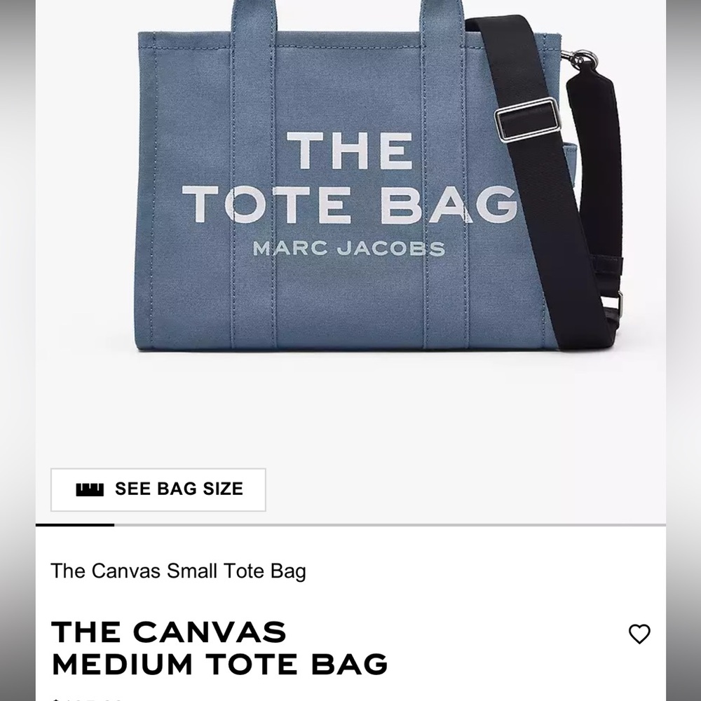 Marc Jacobs Slate Blue Canvas Tote